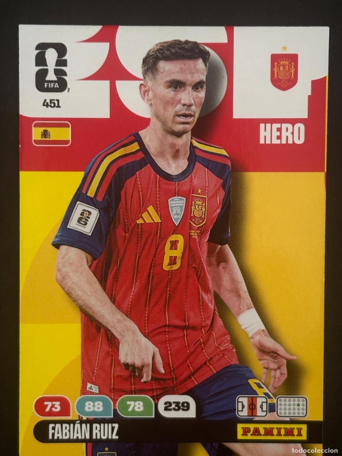 Cromos de f&uacute;tbol: 451 FABI&Aacute;N RUIZ ESPA&Ntilde;A HERO ADRENALYN XL FIFA WORLD CUP MUNDIAL 2026 PANINI