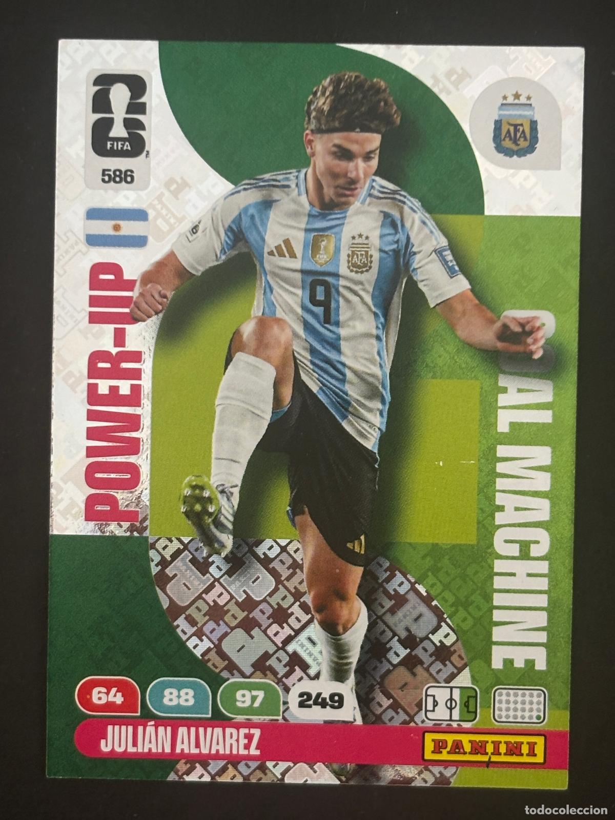 Cartes &agrave; collectionner de Football: 586 JULI&Aacute;N ALVAREZ ARGENTINA GOAL MACHINE ADRENALYN XL FIFA WORLD CUP MUNDIAL 2026 PANINI