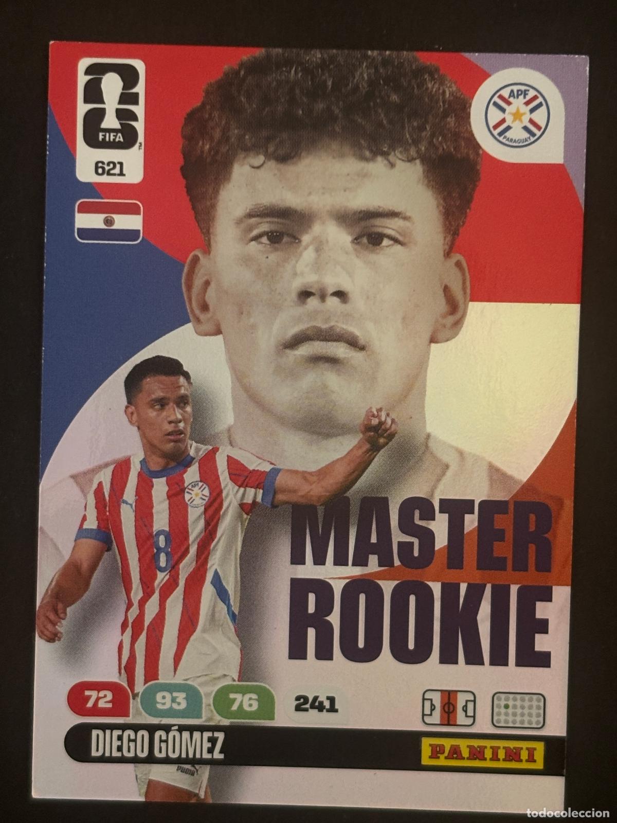 Football Stickers: 621 DIEGO G&Oacute;MEZ PARAGUAY MASTER ROOKIE ADRENALYN XL FIFA WORLD CUP MUNDIAL 2026 PANINI