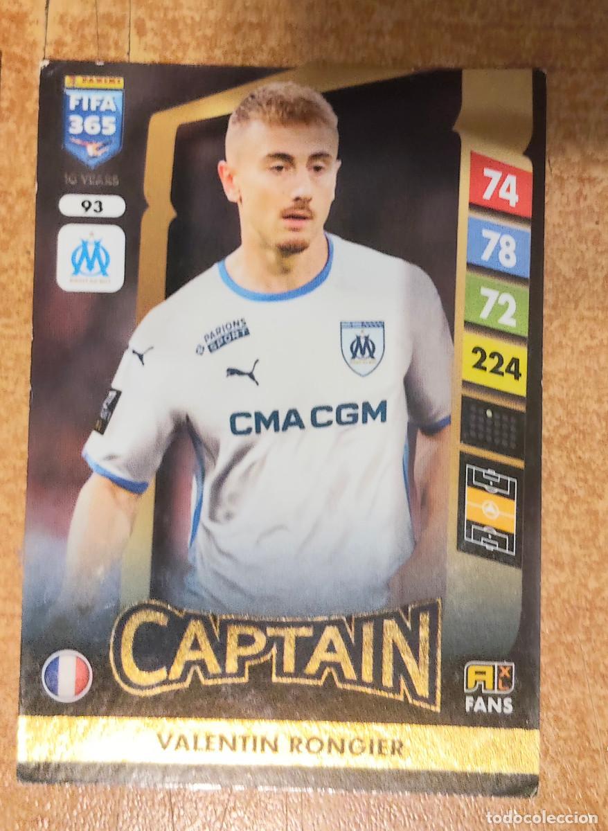 Football Stickers: 93. Valentin Rongier (Olympique de Marseille) - Captain Adrenalyn Fifa 365 2025