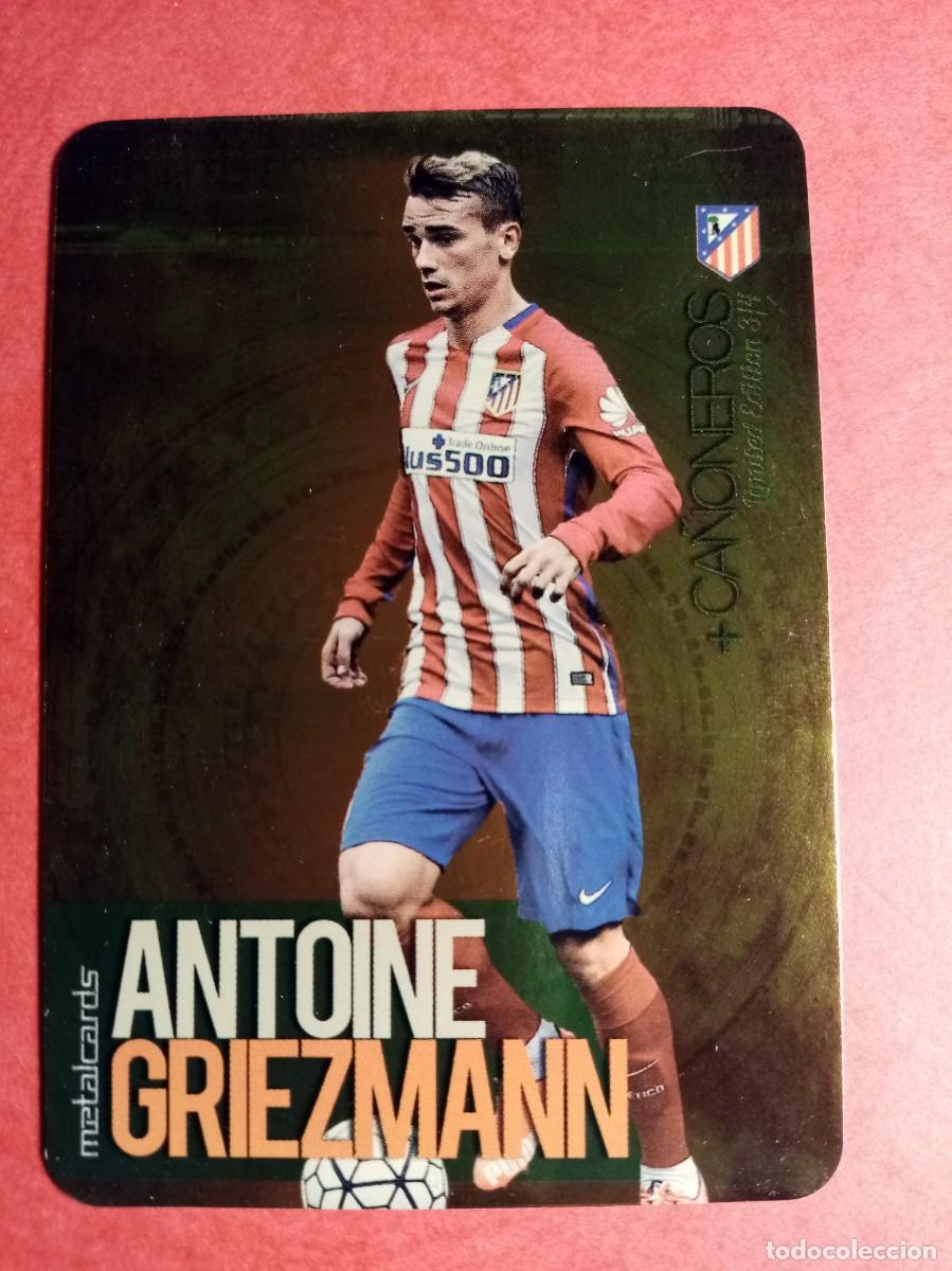 Football Stickers: GRIEZMANN CA&Ntilde;ONEROS LIMITED EDITION 3/4 BRILLO DORADO LAS FICHAS QUIZ DE LA LIGA 2016 MUNDICROMO