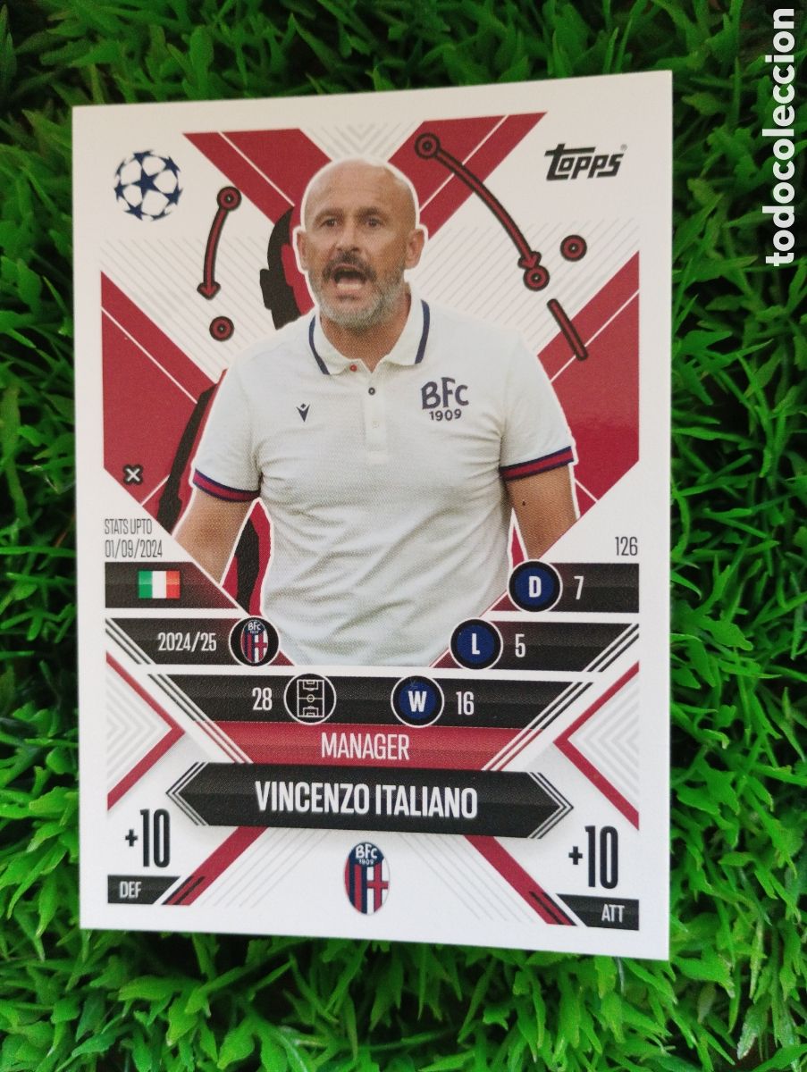 Football Stickers: Vincenzo Italiano Bologna MANAGER Match Attax 24-25 # 126