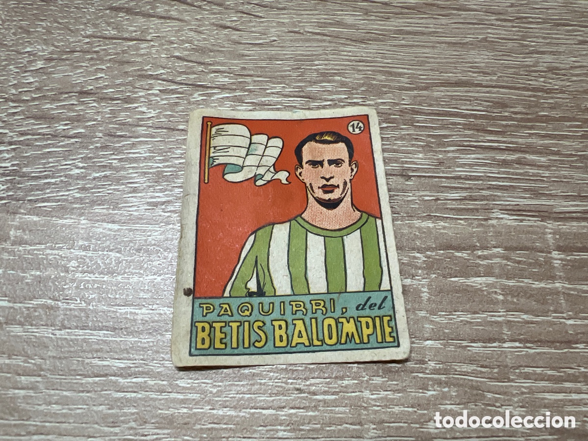 Fu&szlig;ball-Sticker: 1939 PAQUIRRI BETIS BALOMPIE N&ordm; 14 BRUGUERA CROMOS CULTURA