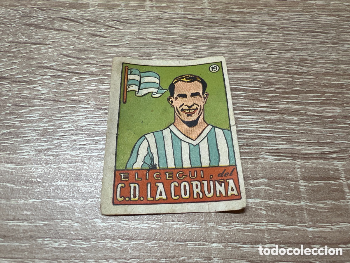 Football Stickers: 1939 ELICEGUI CD LA CORU&Ntilde;A N&ordm; 19 BRUGUERA CROMOS CULTURA
