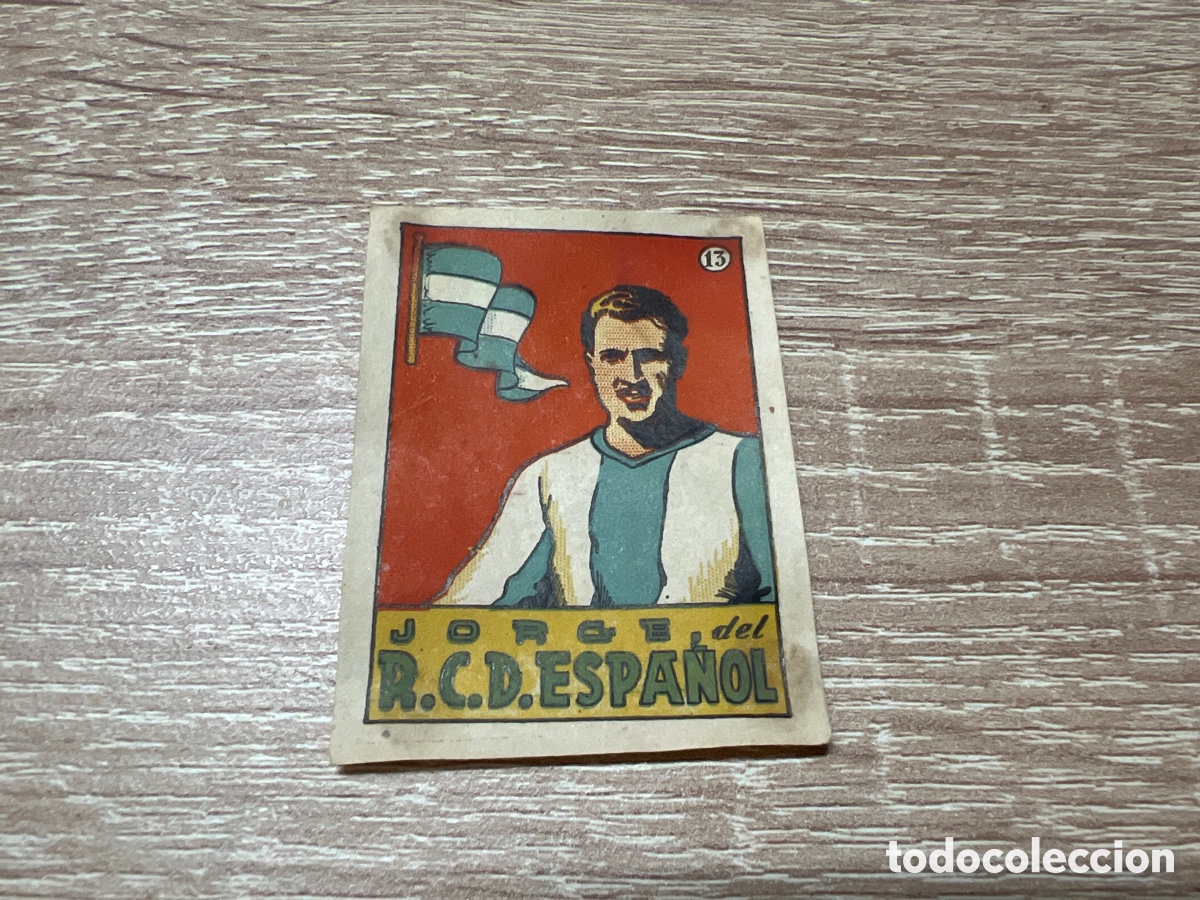 Football Stickers: 1939 JORGE RCD ESPA&Ntilde;OL N&ordm; 13 BRUGUERA CROMOS CULTURA