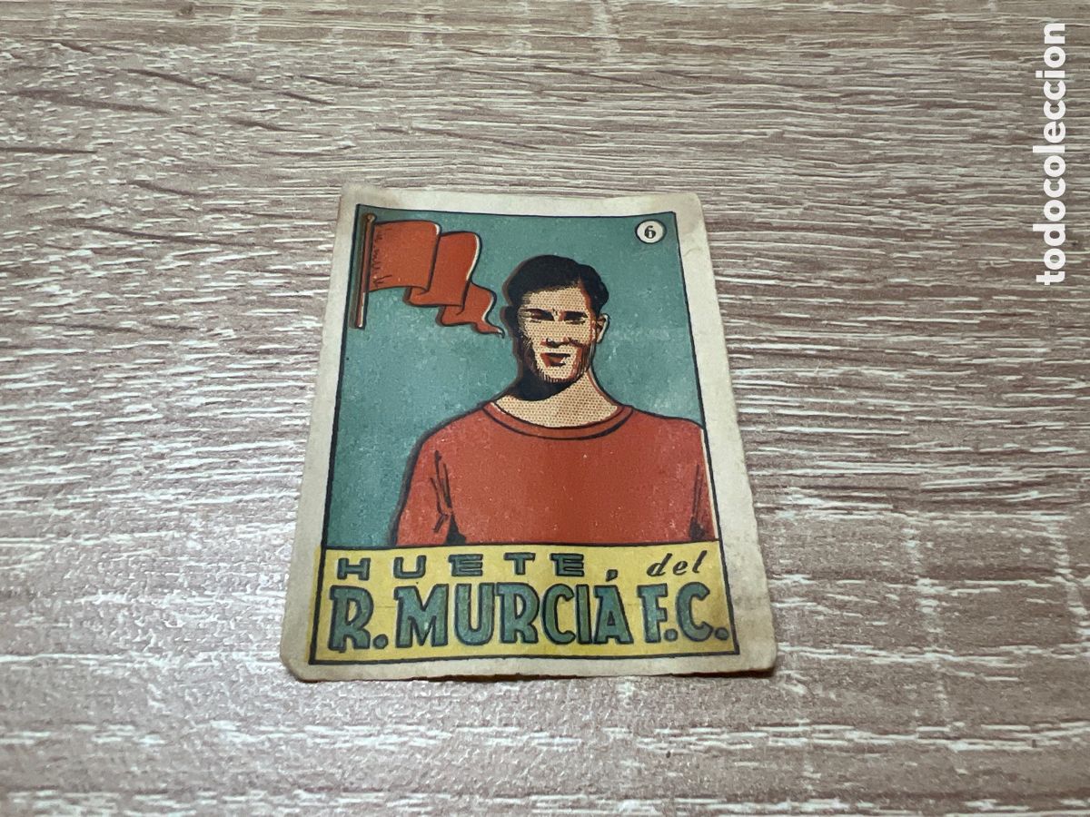 Fu&szlig;ball-Sticker: 1939 HUETE REAL MURCIA N&ordm; 6 BRUGUERA CROMOS CULTURA