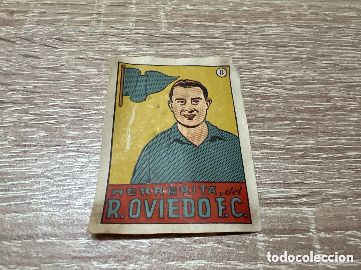 Fu&szlig;ball-Sticker: 1939 HERRERITA REAL OVIEDO N&ordm; 8 BRUGUERA CROMOS CULTURA