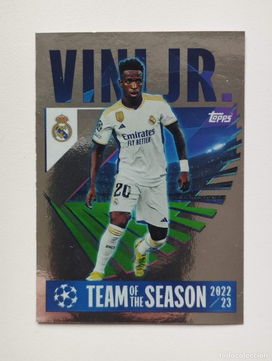 Cartes &agrave; collectionner de Football: CROMO STICKER 2023 2024 23 24 TOPPS TEAM OF THE SEASON VINI JR VINICIUS 13 REAL MADRID