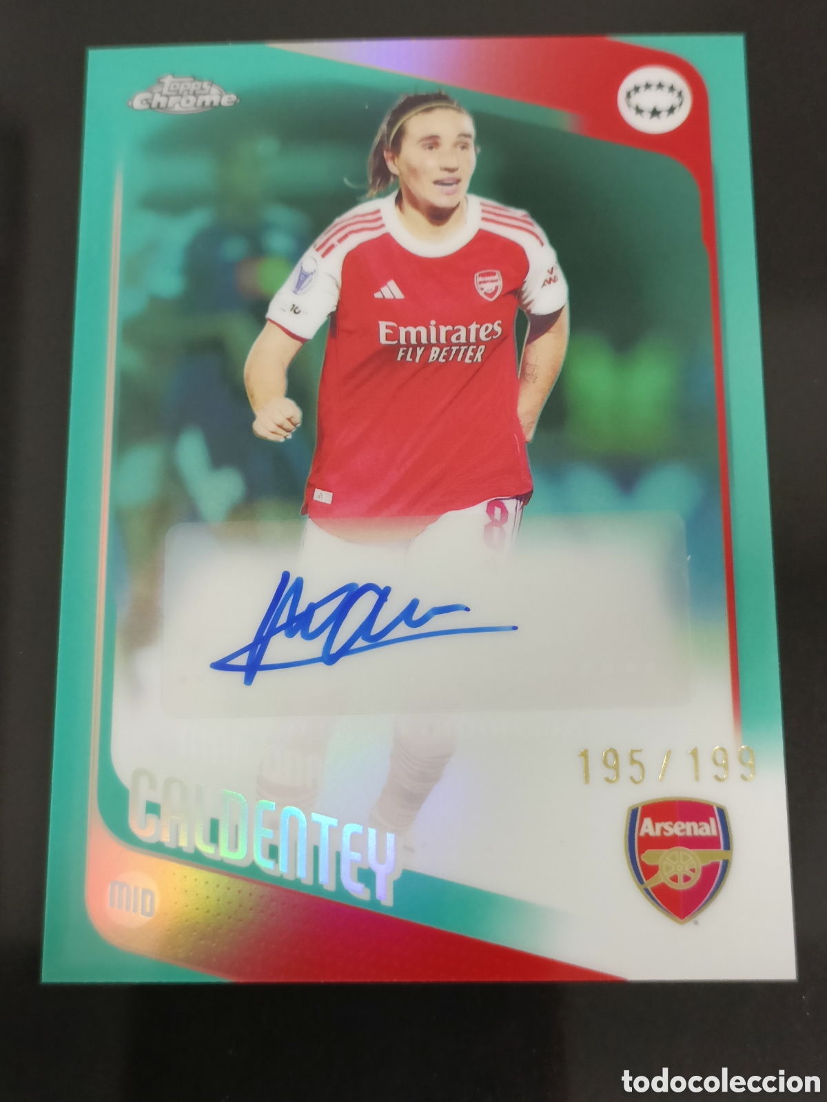 Football Stickers: Mariona Caldentey Topps Chrome UEFA Women's Champions League 2025-26 (paralela numerada 195/199)