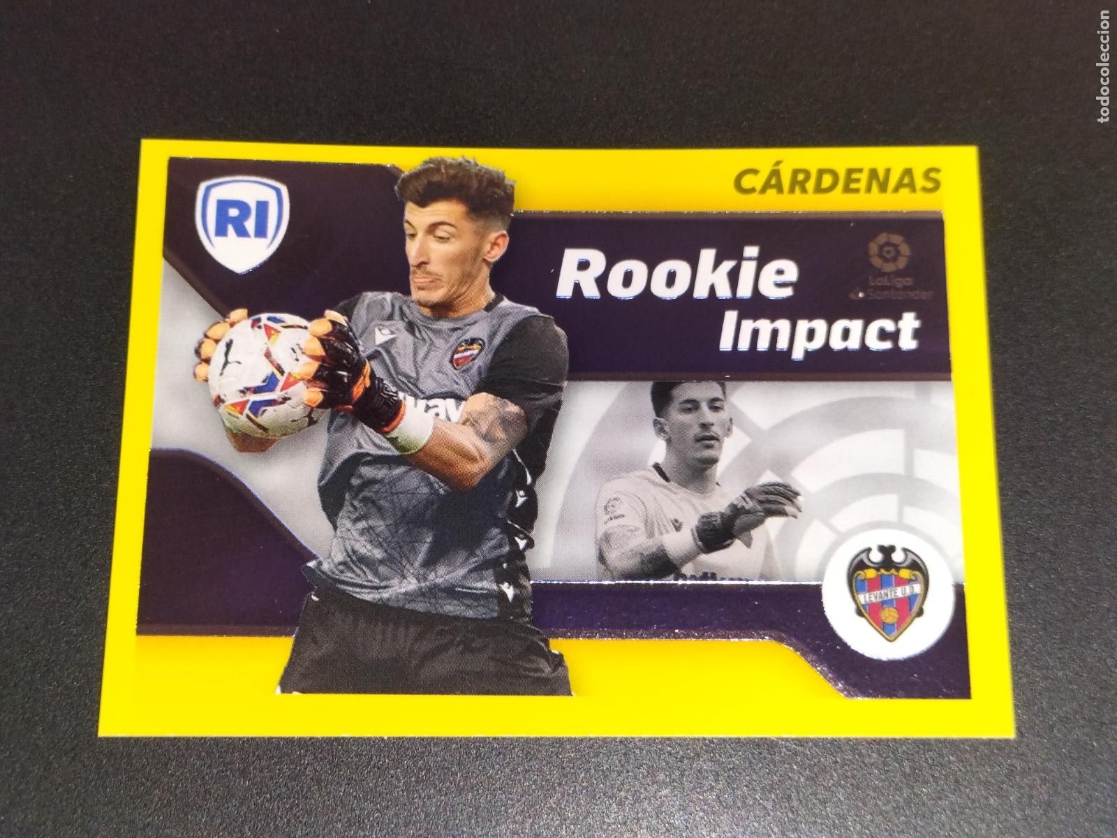 Figurine di Calcio: N&ordm; 4 CARDENAS ROOKIE IMPACT LEVANTE CROMOS LALIGA SANTANDER ESTE LIGA FUTBOL 2021 2022 21 22 PANINI