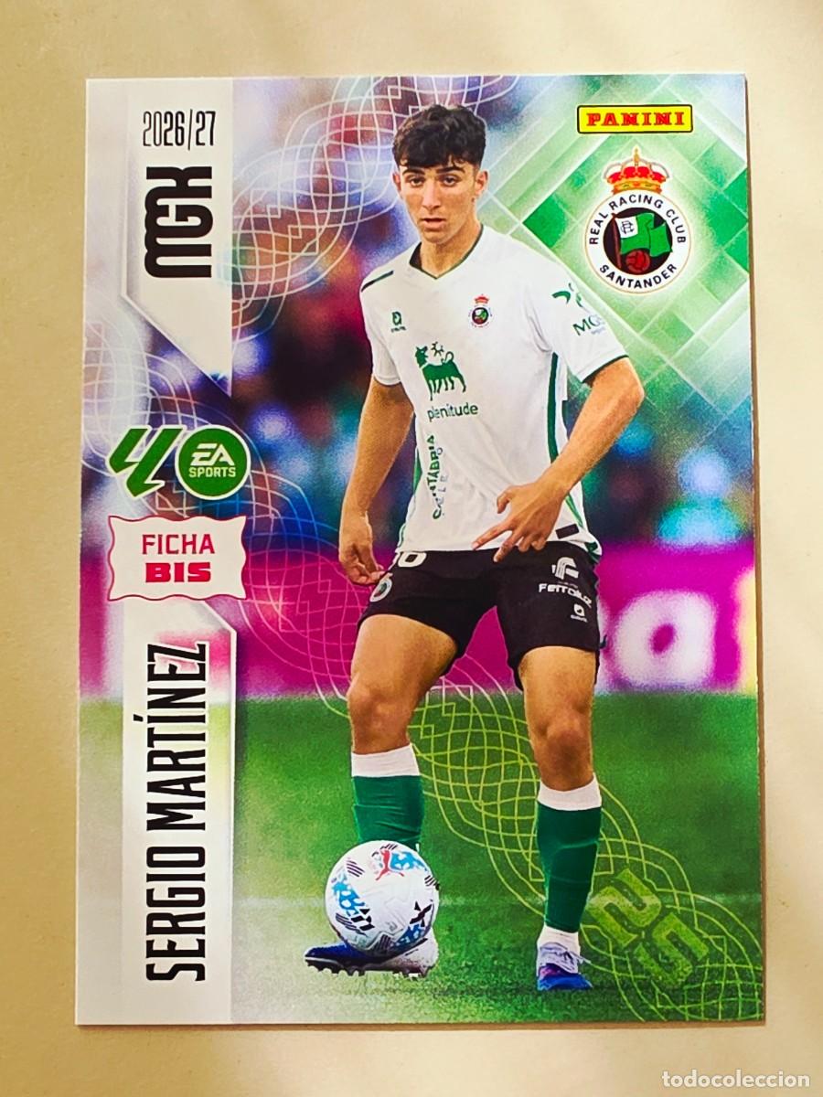 Football Stickers: 283 BIS Sergio Mart&iacute;nez, Racing de Santander, Nueva Ficha BIS, Panini Megacracks MGK 2026 2027 26 27