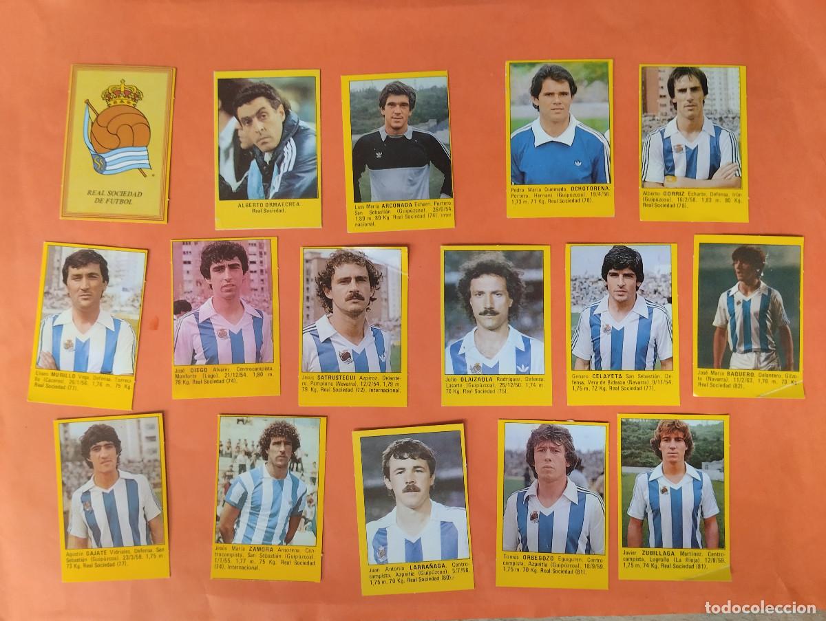 Cromos de Futebol: LOTE 16 CROMOS (REAL SOCIEDAD) ROLLAN SUPER FUTBOL - LIGA 1983 1984 - DESPEGADOS