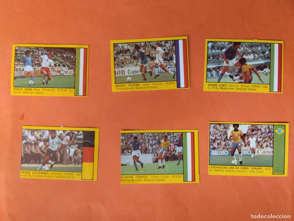 Cromos de Futebol: LOTE 6 CROMOS (FIGURAS) ..ROSSI PLATINI... ROLLAN SUPER FUTBOL - LIGA 1983 1984 - DESPEGADOS