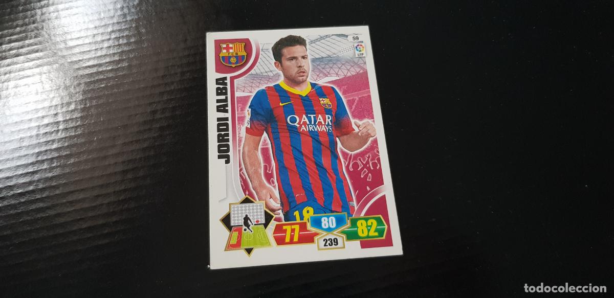 Fu&szlig;ball-Sticker: 59 JORDI ALBA - FC BARCELONA 2013 2014 ADRENALYN 13 14 PANINI