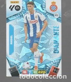 Figurine di Calcio: CROMO DE ADRENALYN XL Y PANINI LA LIGA 2025 / 26 REAL ESPA&Ntilde;OL N&ordm; 402 DEFENSA
