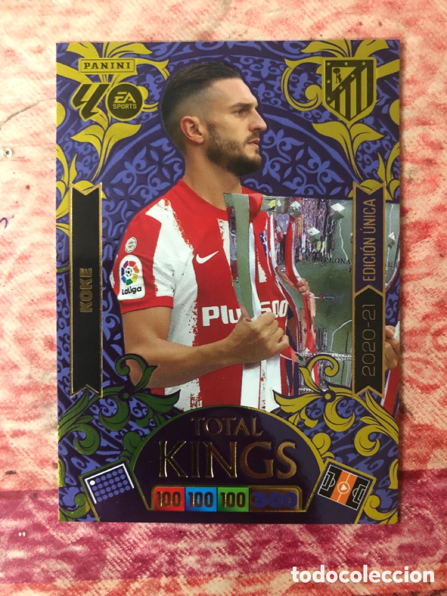 Cromos de f&uacute;tbol: ADRENALYN XL KOKE EDICION UNICA TOTAL KINGS 2020 2021 ATLETICO DE MADRID CROMO 2025 2026 25 26 PANIN