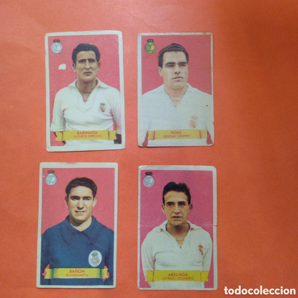 Cromos de Futebol: LOTE 4 CROMOS REAL MADRID CAMPEONES 1949 BRUGUERA NUNCA PEGADO