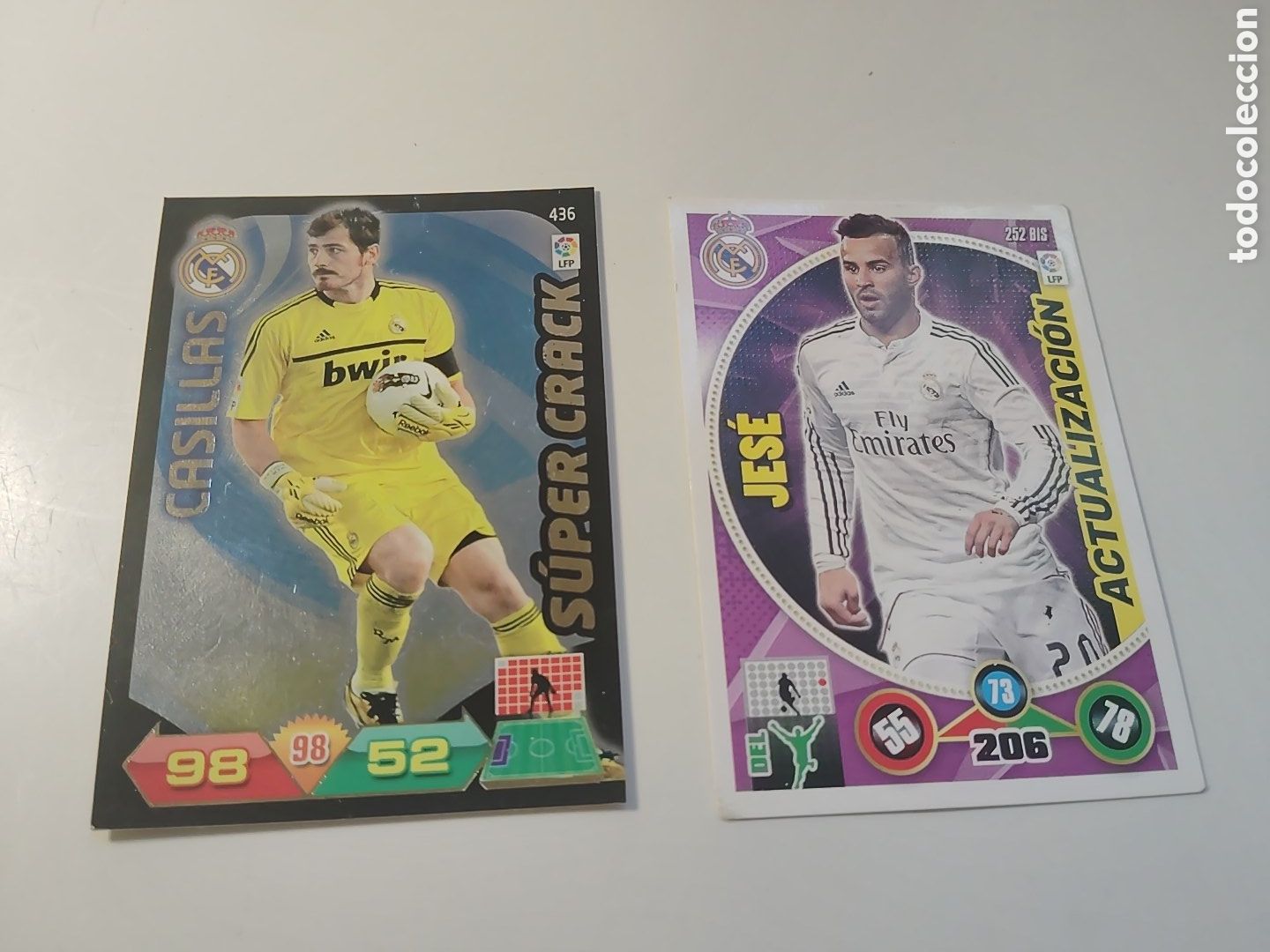 Cromos de Futebol: Casillas, Super Crack. Adrenalyn 11/12. Jes&eacute;, Actualizaci&oacute;n 250 bis. Adrenalyn 14-15.
