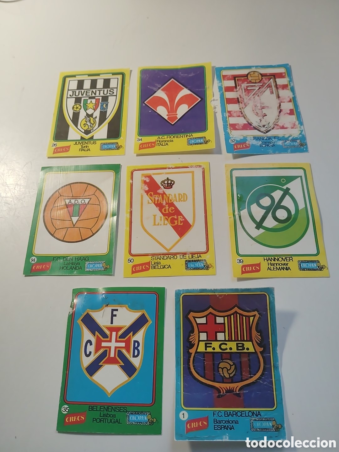Cromos de Futebol: 8 CROMOS CROPAN. CRECS 1975-76 ESCUDOS FUTBOL. DE PLASTICO AUTOADHESIVO
