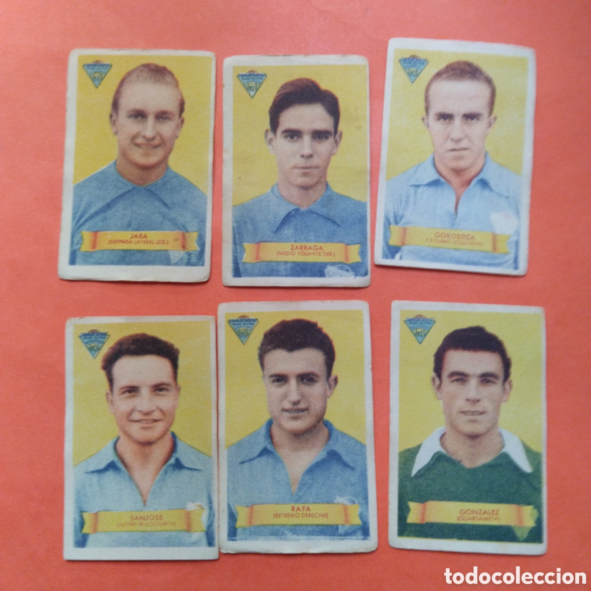 Fu&szlig;ball-Sticker: LOTE 6 CROMOS PLUS ULTRA. CAMPEONES 1949 BRUGUERA NUNCA PEGADO