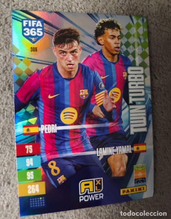 Football Stickers: ADRENALYN XL FIFA 365 2027 CARD TWIN TURBO PEDRI/LAMINE YAMAL FC BARCELONA # 306 PANINI