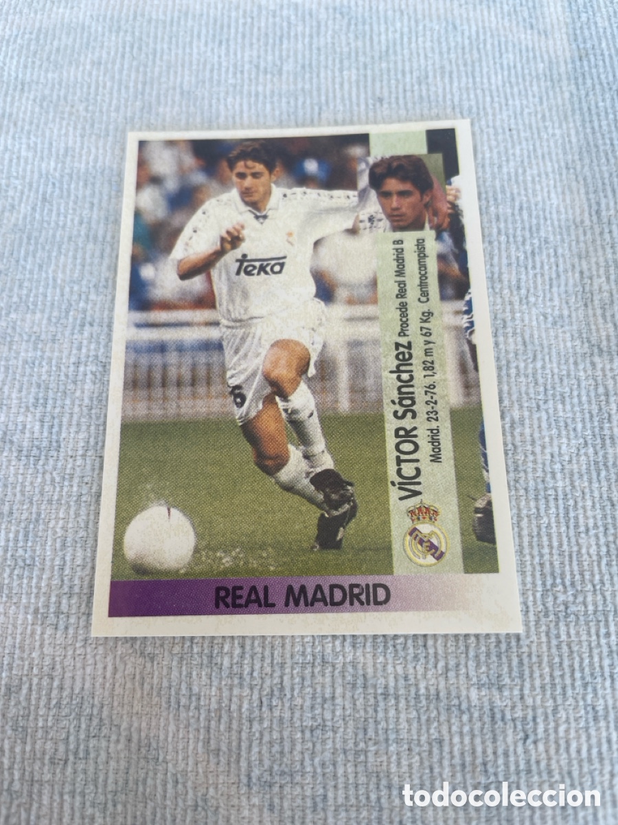 Fu&szlig;ball-Sticker: VICTOR SANCHEZ (REAL MADRID) COLOCA PANINI LIGA 96-97