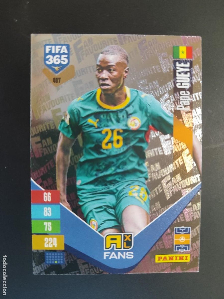 Cromos de f&uacute;tbol: ADRENALYN XL FIFA 365 2027 CARD FANS PAPE GUEYE SENEGAL # 407 PANINI