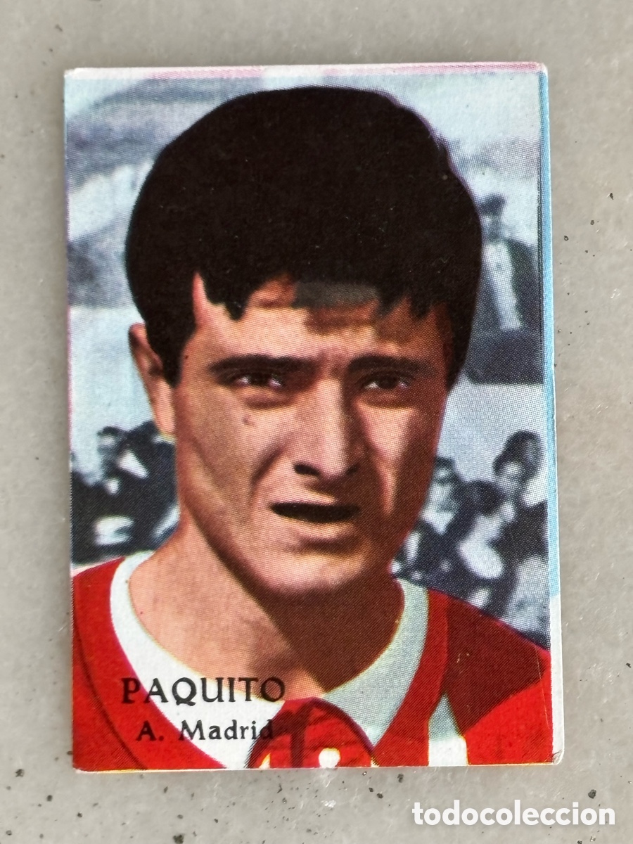 Cromos de f&uacute;tbol: Cromo f&uacute;tbol Paquito Atl&eacute;tico de Madrid, &aacute;lbum Fher nunca pegado