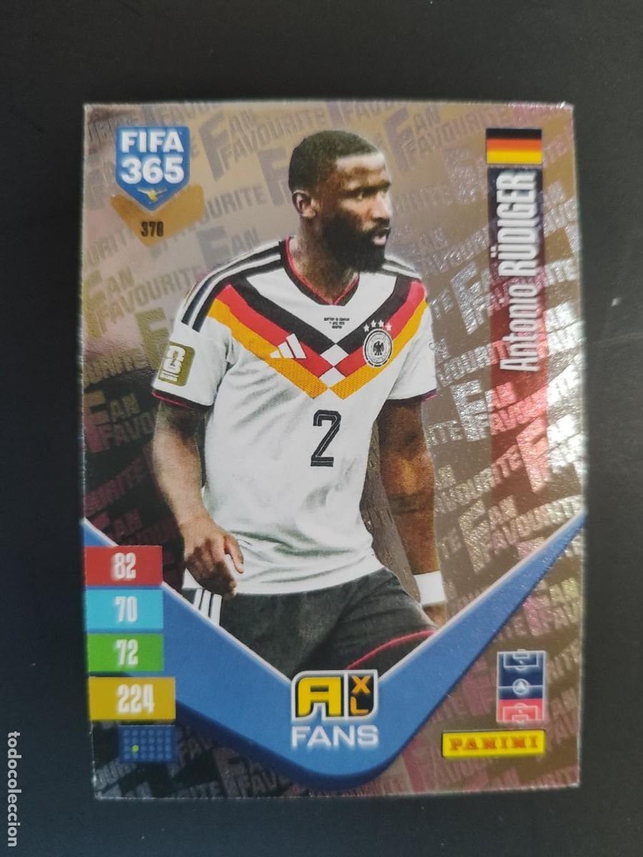 Cromos de f&uacute;tbol: ADRENALYN XL FIFA 365 2027 CARD FANS RUDIGER ALEMANIA # 370 PANINI