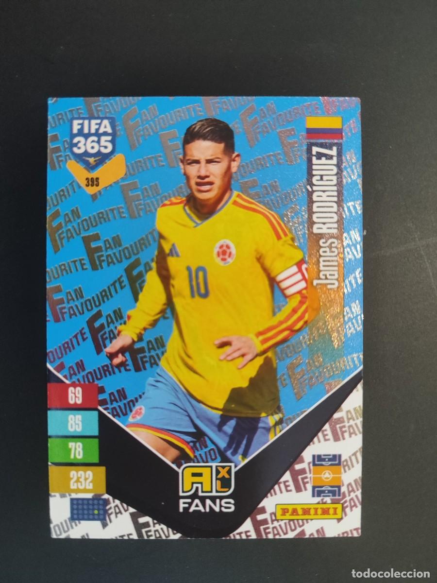 Cromos de f&uacute;tbol: ADRENALYN XL FIFA 365 2027 CARD FANS PARALELA AZUL JAMES RODRIGUEZ COLOMBIA # 395 PANINI