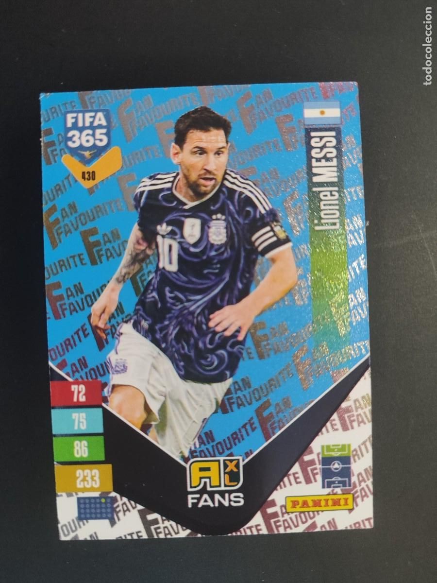 Cromos de f&uacute;tbol: ADRENALYN XL FIFA 365 2027 CARD FANS PARALELA AZUL MESSI ARGENTINA # 430 PANINI