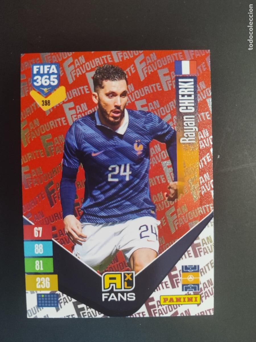 Cromos de f&uacute;tbol: ADRENALYN XL FIFA 365 2027 CARD FANS PARALELA ROJA CHERKI FRANCIA # 398 PANINI