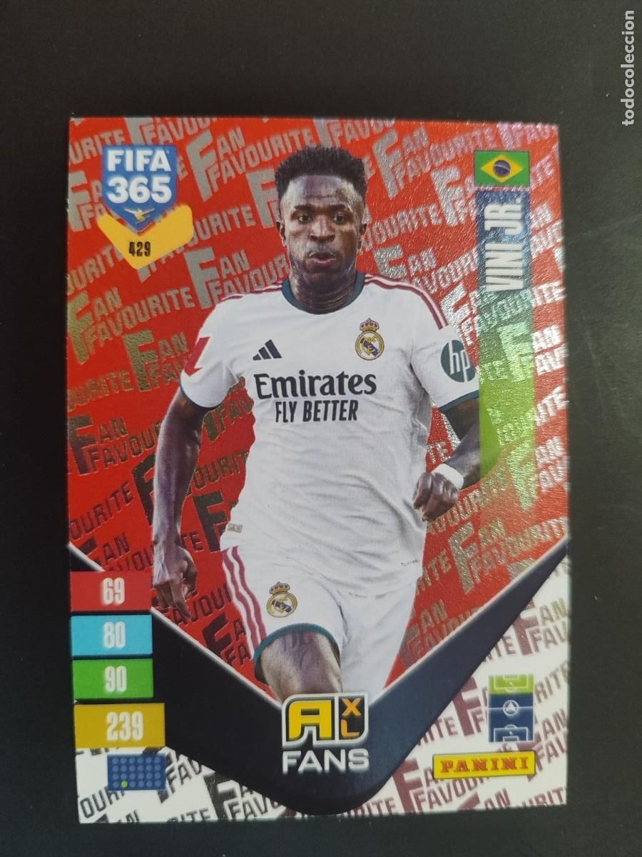 Cromos de f&uacute;tbol: ADRENALYN XL FIFA 365 2027 CARD FANS PARALELA ROJA VINI JR REAL MADRID # 429 PANINI