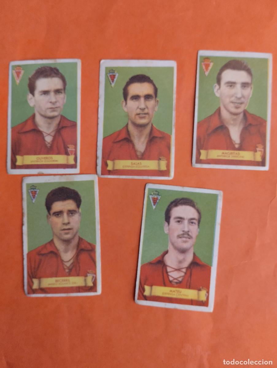 Cromos de f&uacute;tbol: LOTE 5 CROMOS MURCIA. CAMPEONES 1949 BRUGUERA NUNCA PEGADO