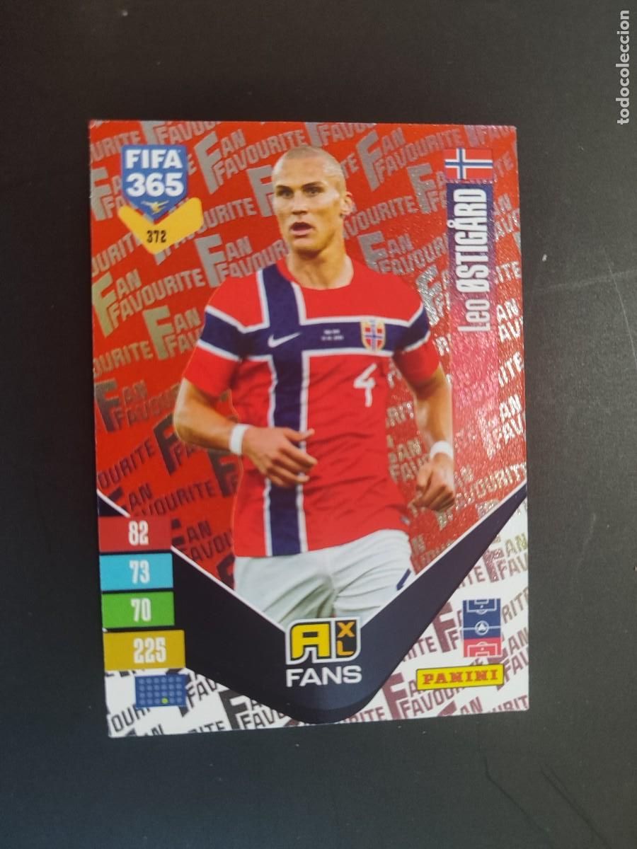 Cromos de f&uacute;tbol: ADRENALYN XL FIFA 365 2027 CARD FANS PARALELA ROJA OSTIGARD NORUEGA # 372 PANINI