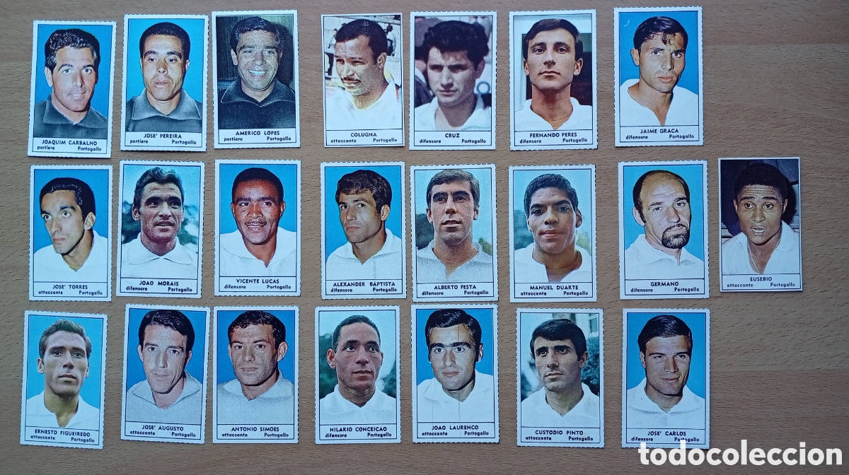 Figurine di Calcio: CROMOS (22) SELECCION DE PORTUGAL - 1966 MUNDIAL INGLATERRA 66 - EUSEBIO - COMPLETO - ED. TEMPO