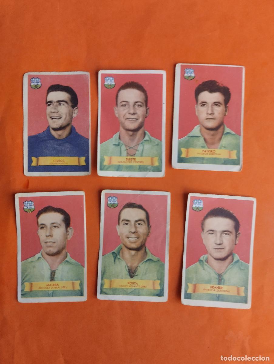 Cromos de f&uacute;tbol: LOTE 6 CROMOS FERROL. CAMPEONES 1949 BRUGUERA NUNCA PEGADO