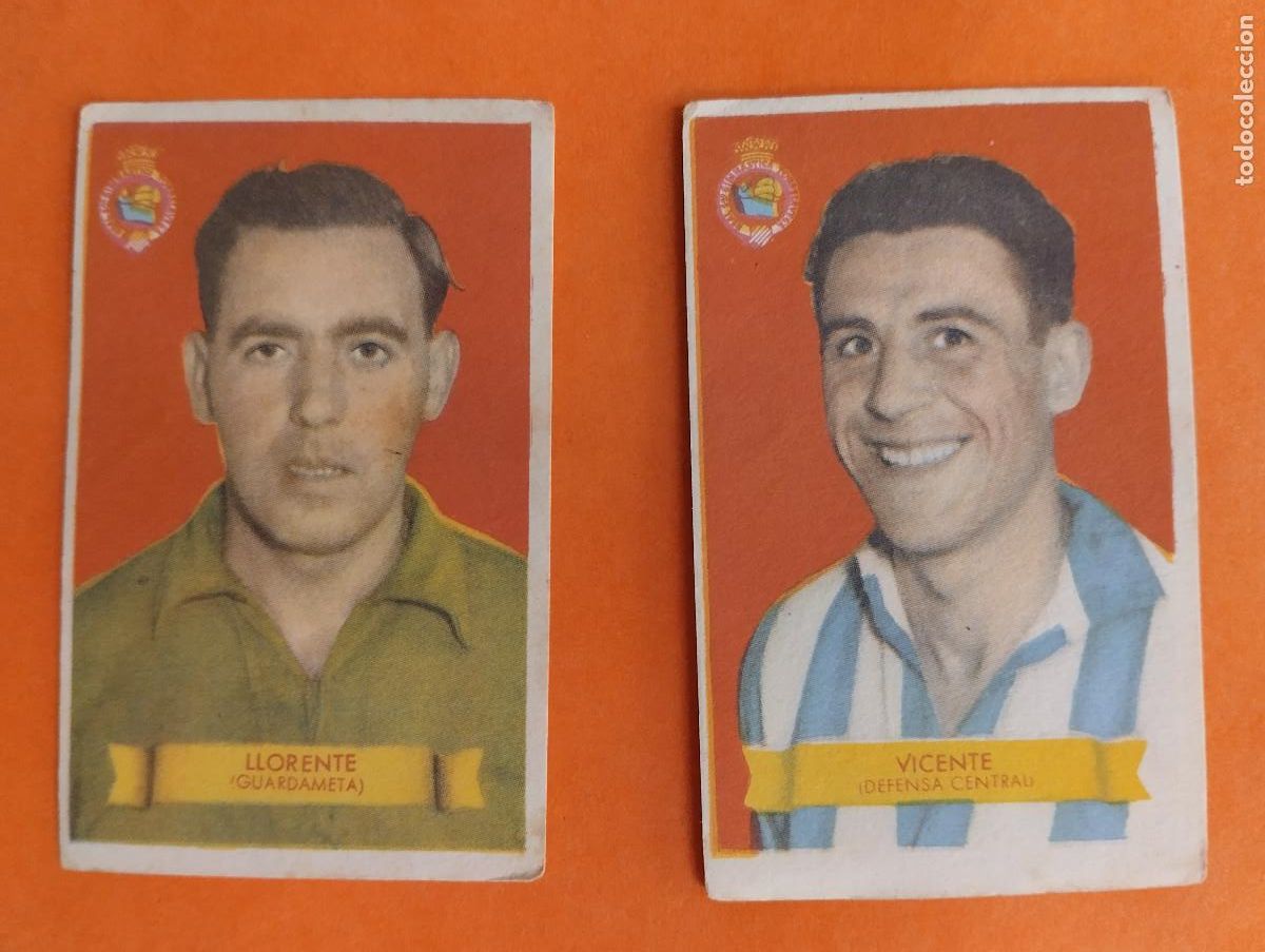 Figurine di Calcio: LOTE 2 CROMOS TORRELAVEGA. CAMPEONES 1949 BRUGUERA NUNCA PEGADO
