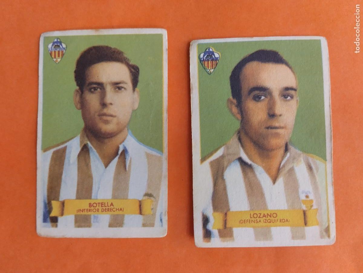 Cromos de f&uacute;tbol: LOTE 2 CROMOS CASTELLON. CAMPEONES 1949 BRUGUERA NUNCA PEGADO