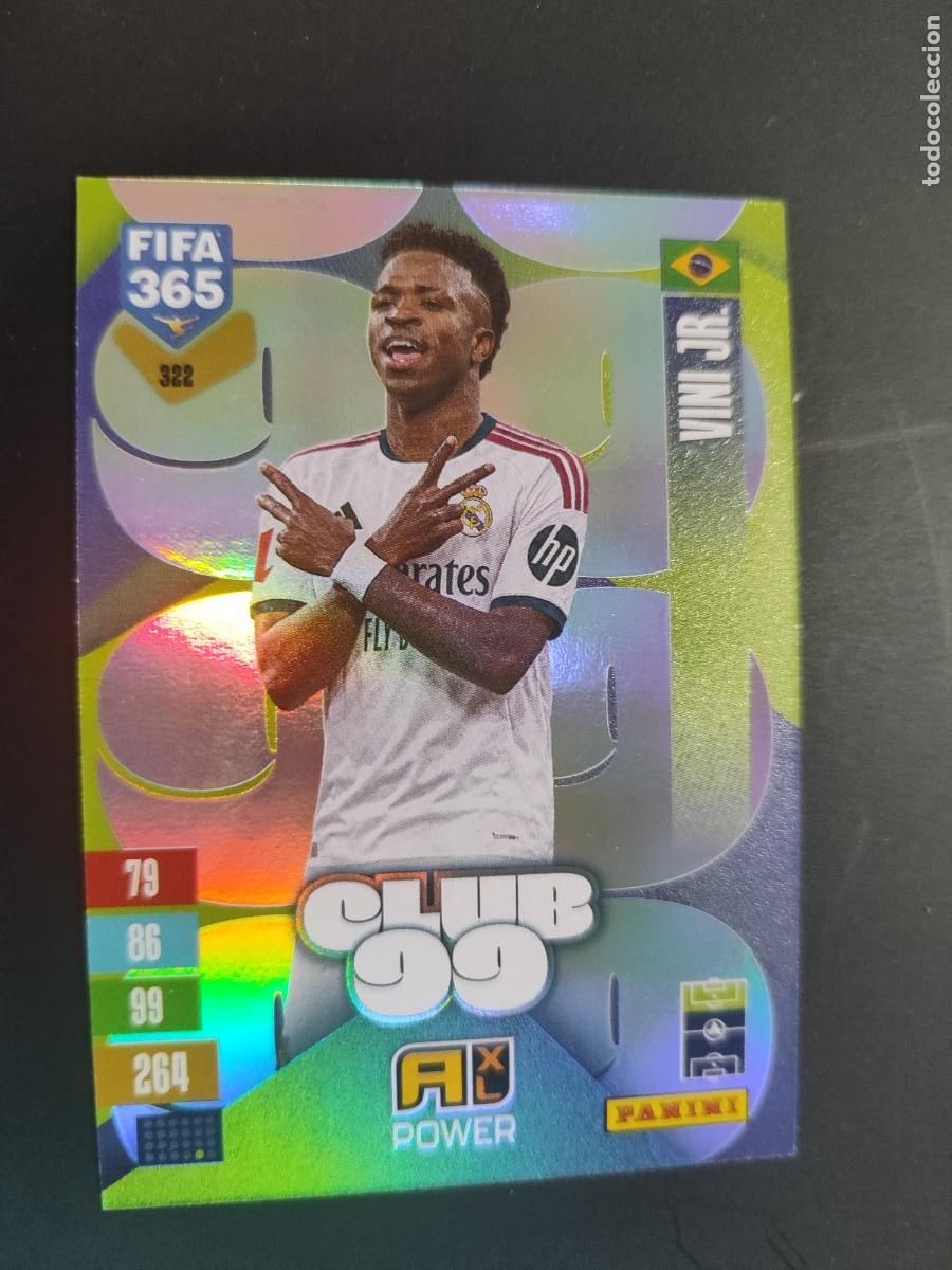 Football Stickers: ADRENALYN XL FIFA 365 2027 CARD CLUB99 VINI JR REAL MADRID # 322 PANINI