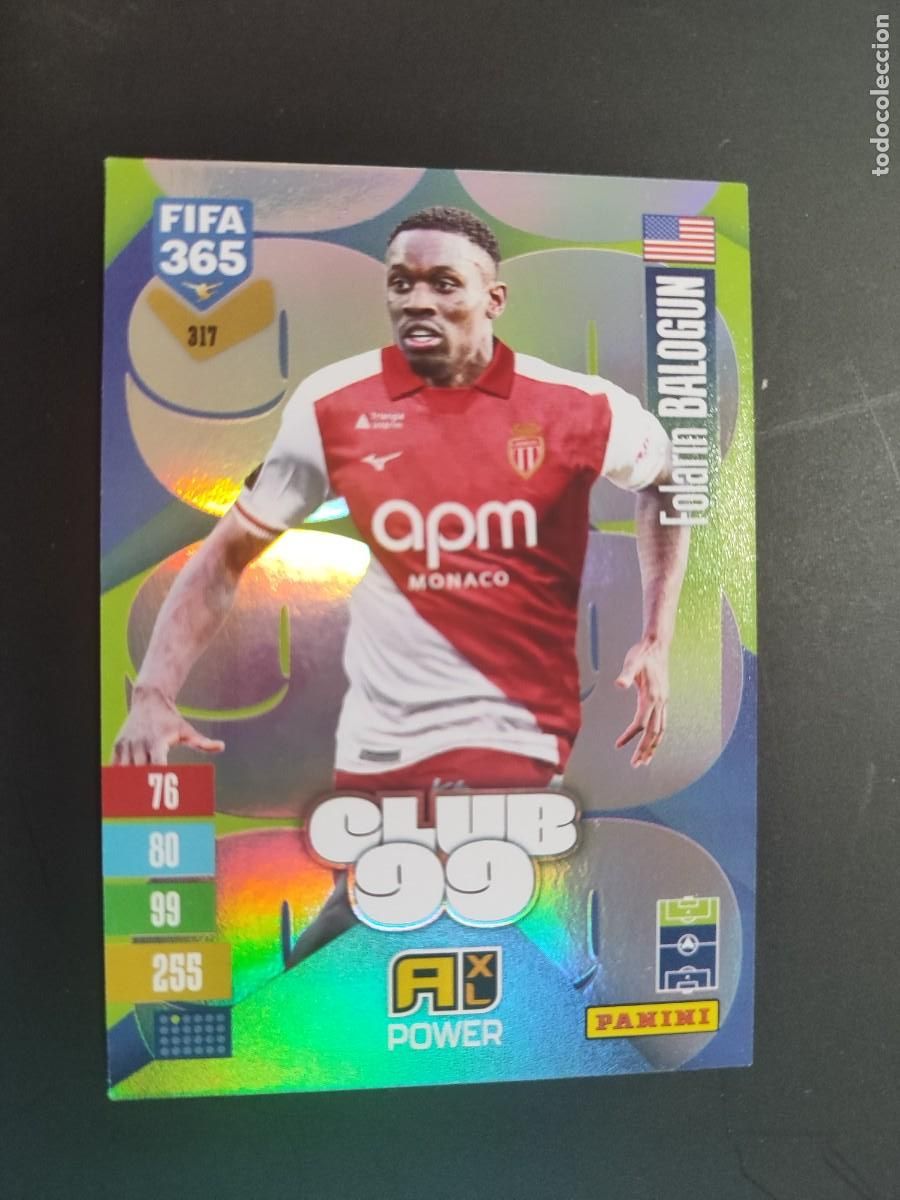 Football Stickers: ADRENALYN XL FIFA 365 2027 CARD CLUB99 BALOGUN MONACO # 317 PANINI