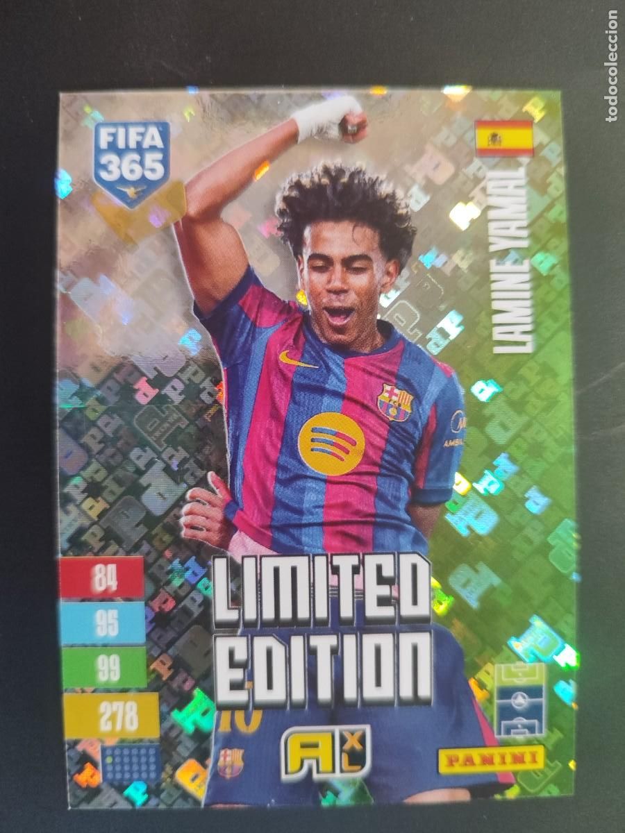 Football Stickers: ADRENALYN XL FIFA 365 2027 CARD LIMITED EDITION VERDE LAMINE YAMAL FC BARCELONA # PANINI