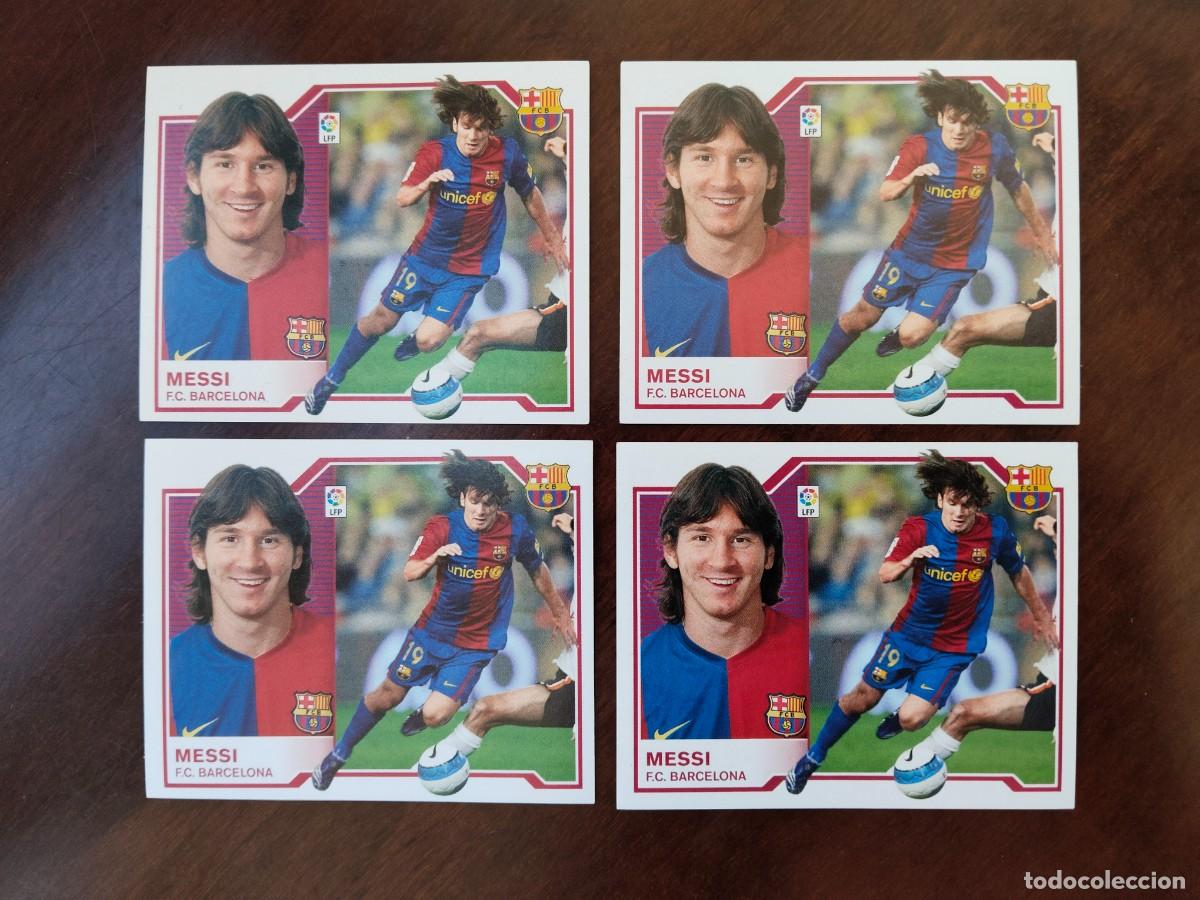 Fu&szlig;ball-Sticker: 4 cromos de Messi liga 2007-08. Nuevos.