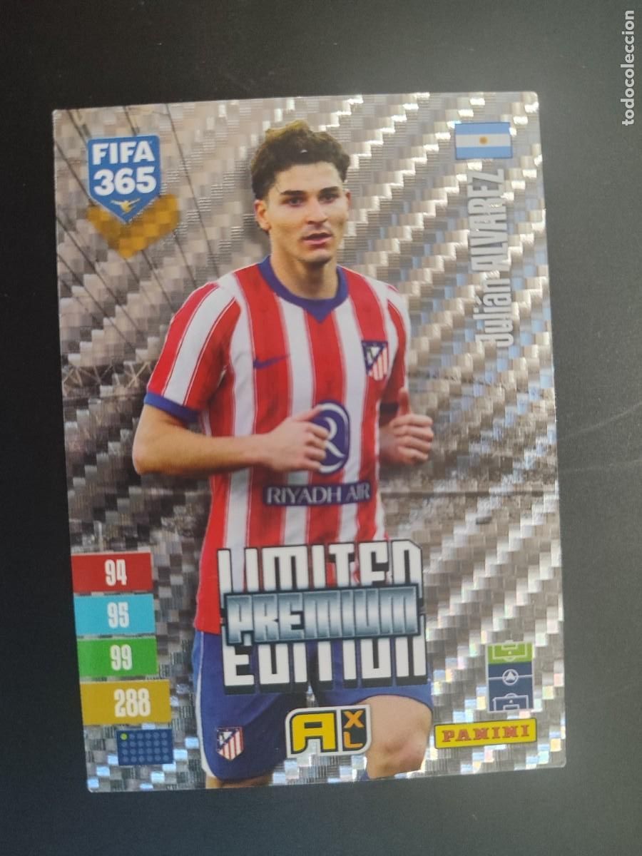 Fu&szlig;ball-Sticker: ADRENALYN XL FIFA 365 2027 CARD LIMITED EDITION PREMIUM JULIAN ALVAREZ AT MADRID # PANINI
