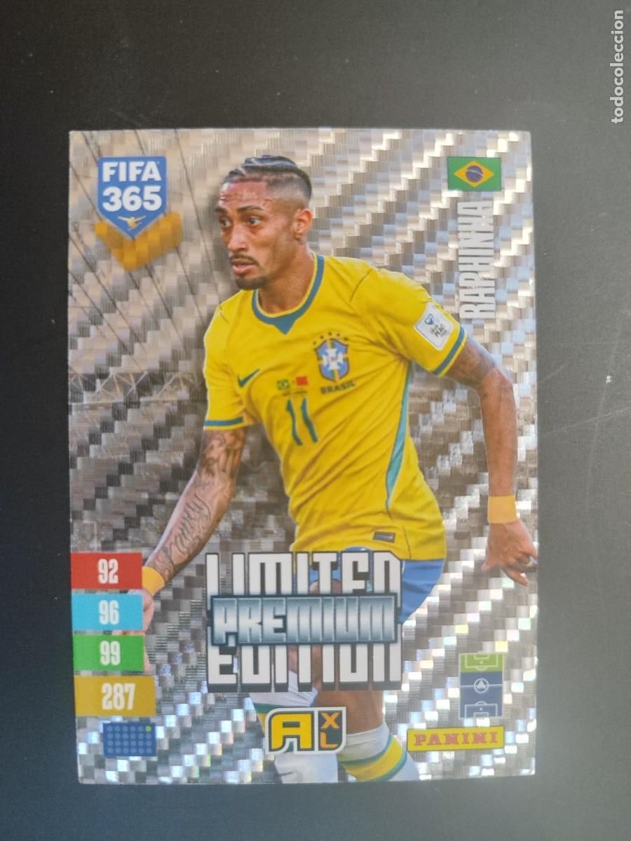 Fu&szlig;ball-Sticker: ADRENALYN XL FIFA 365 2027 CARD LIMITED EDITION PREMIUM RAPHINHA BRASIL # PANINI