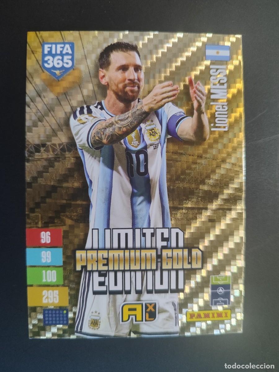 Fu&szlig;ball-Sticker: ADRENALYN XL FIFA 365 2027 CARD LIMITED EDITION PREMIUM GOLD MESSI ARGENTINA # PANINI