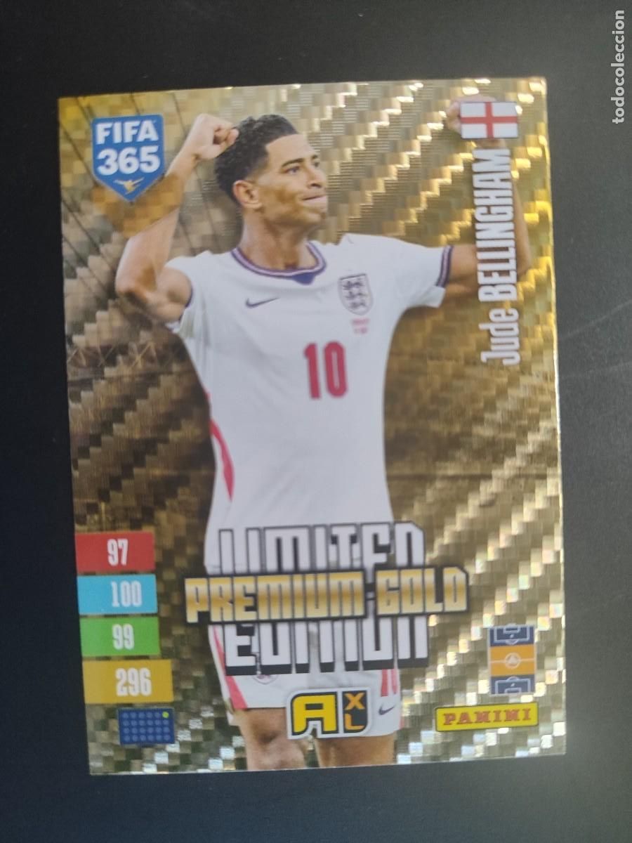 Fu&szlig;ball-Sticker: ADRENALYN XL FIFA 365 2027 CARD LIMITED EDITION PREMIUM GOLD BELLINGHAM INGLATERRA # PANINI