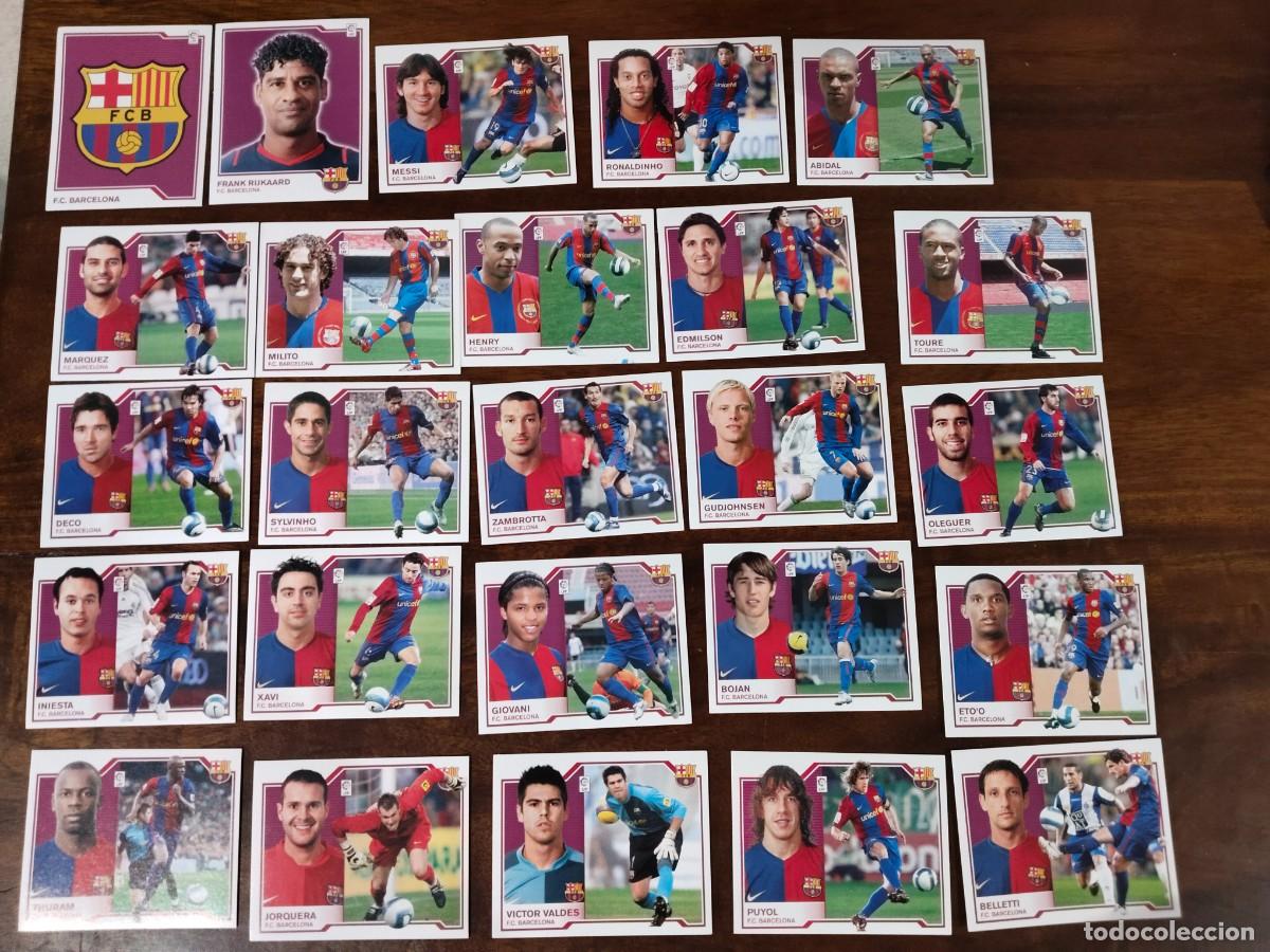 Fu&szlig;ball-Sticker: 25 cromos F. C. Barcelona. Liga 2007-08. Incluye Messi. Nuevos.