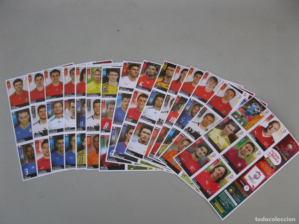 Fu&szlig;ball-Sticker: LOTE DE 15 L&Aacute;MINAS CON CROMOS DE LA EURO 2008 - PANINI - MUNDO DEPORTIVO.