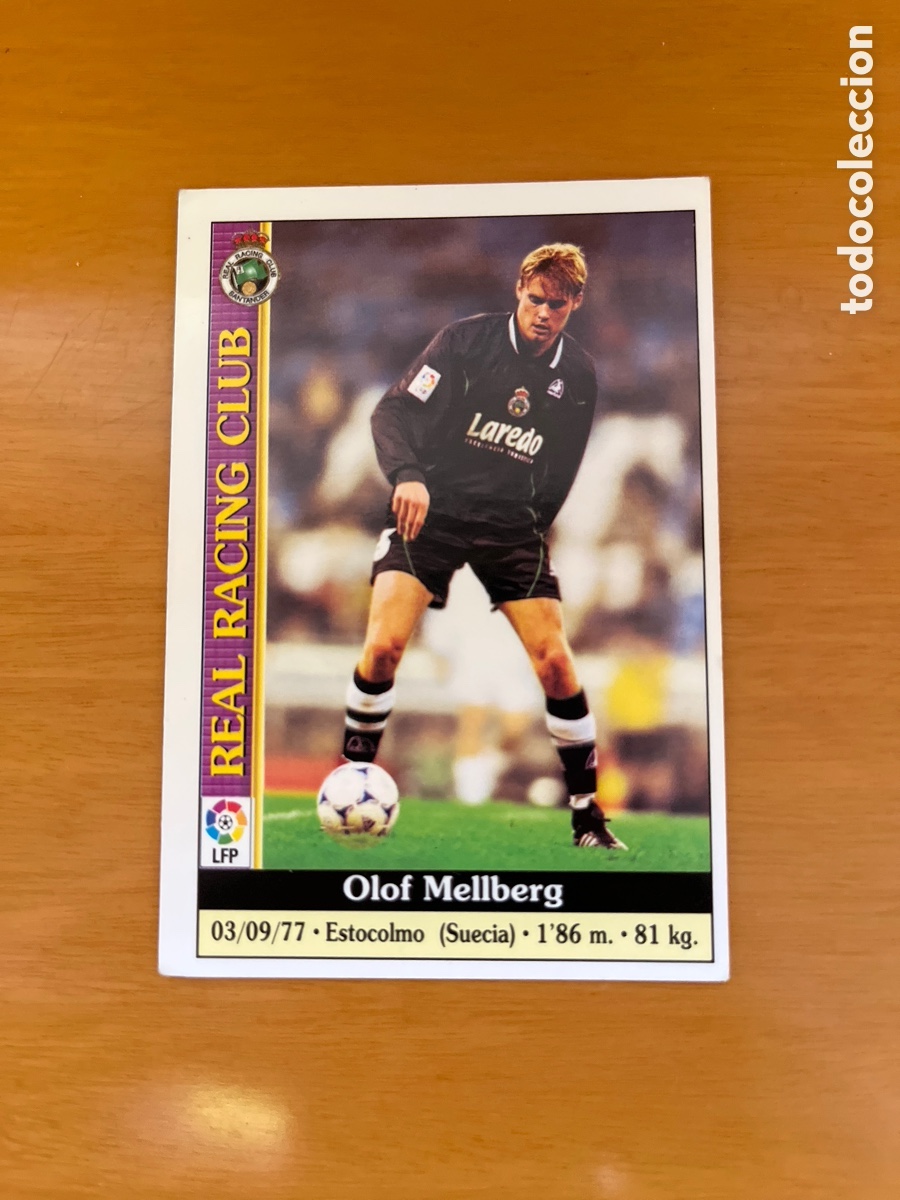 Cromos de Futebol: N&ordm; 264 OLOF MELLBERG RACING SANTANDER - CROMO F&Uacute;TBOL FICHAS LIGA 1999-2000 MUNDICROMO 99/00